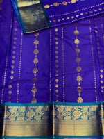 Royal blue and blue silk saree- PSSC8B