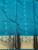 Dark blue and blue silk saree- PSSC8C