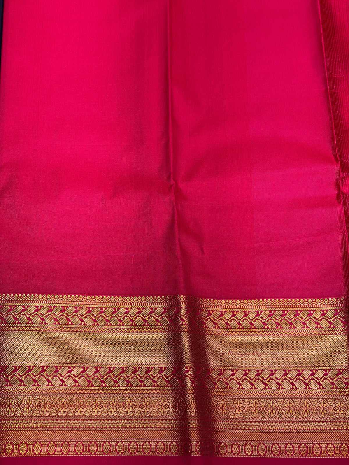 Navy blue and magenta silk saree- PSSC8D