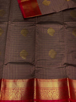 Mauve and red silk saree- PSSD3
