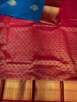Blue and magenta silk saree- PSSD6