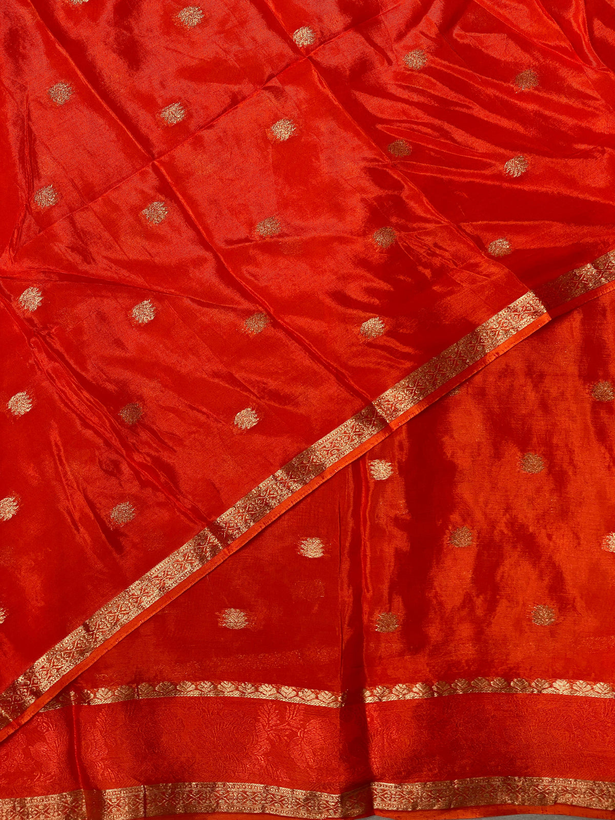 Orange pure crepe Saree - PSG01
