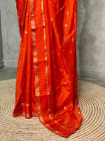 Orange pure crepe Saree - PSG01