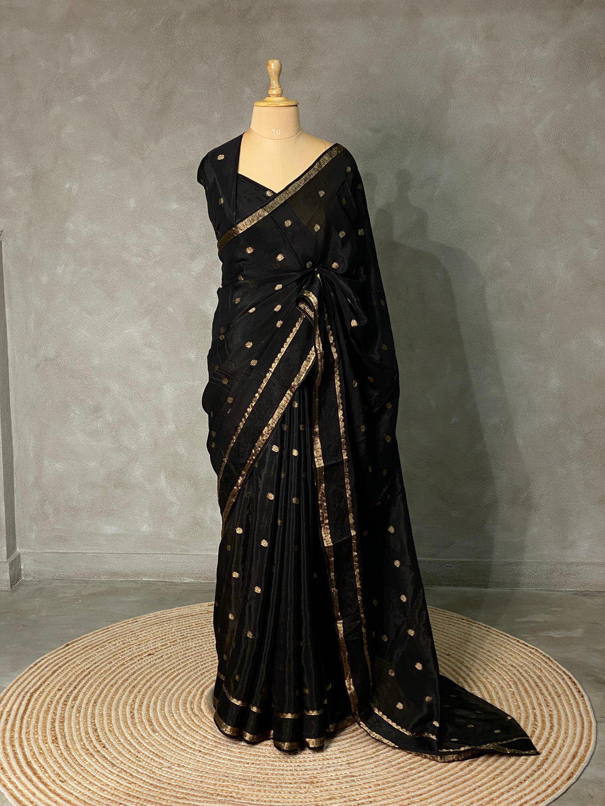 Black pure crepe Saree - PSG05