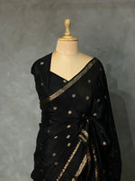 Black pure crepe Saree - PSG05