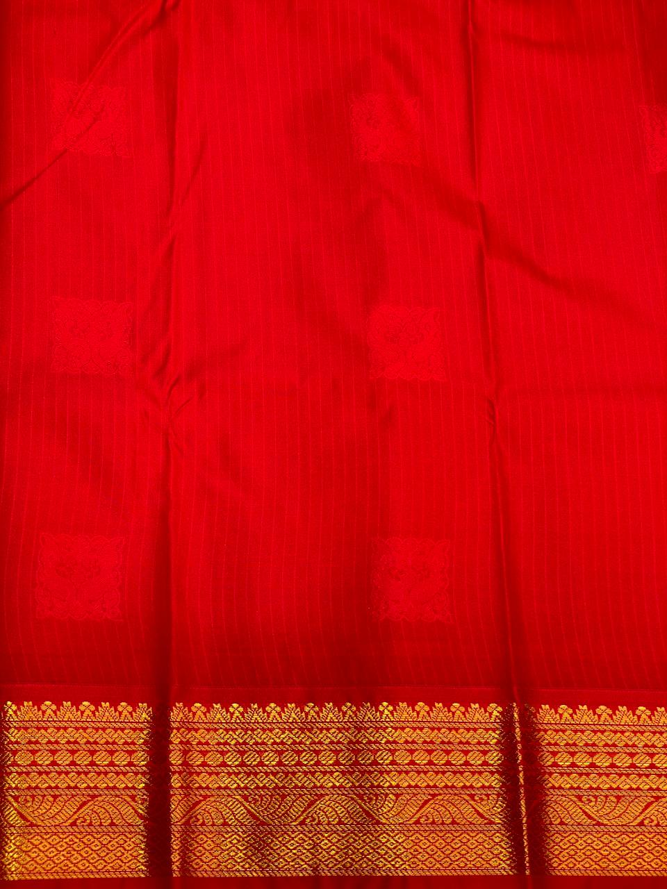 Yellow and red Kanchipuram Silk saree - PPSILKQa