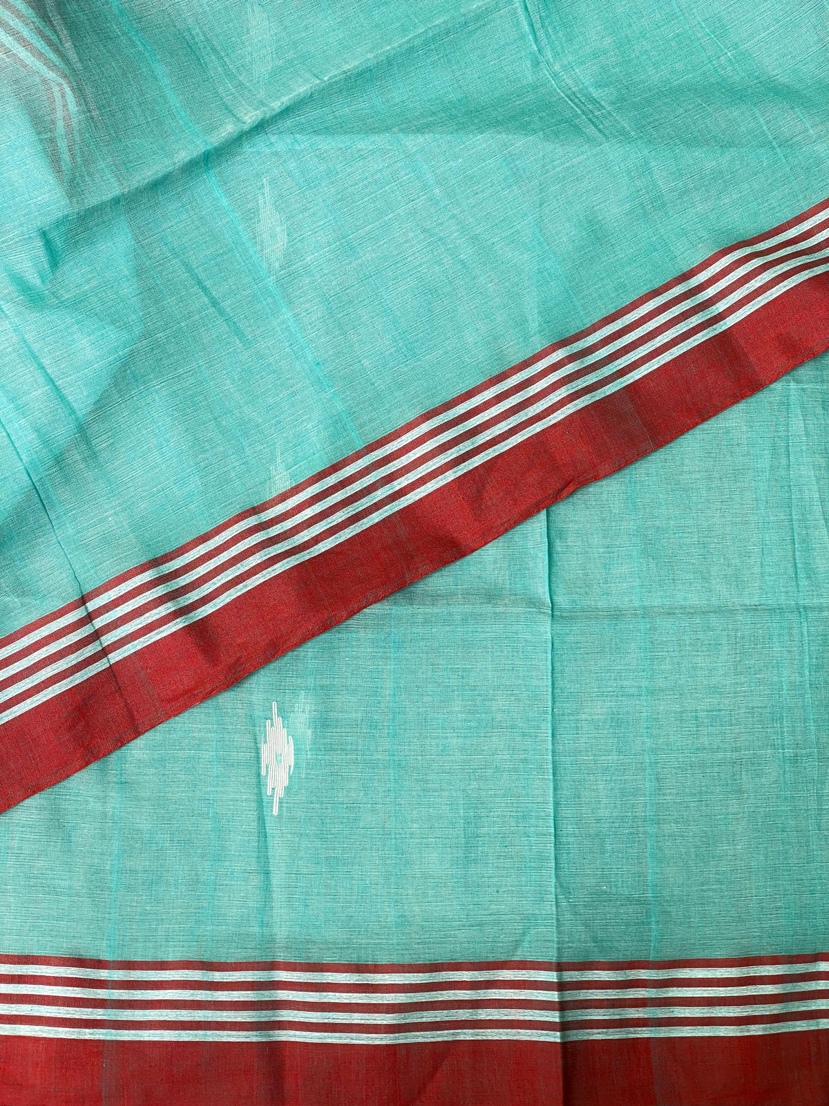 Handloom khadi cotton saree in blue - PKHADI3