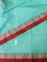 Handloom khadi cotton saree in blue - PKHADI3