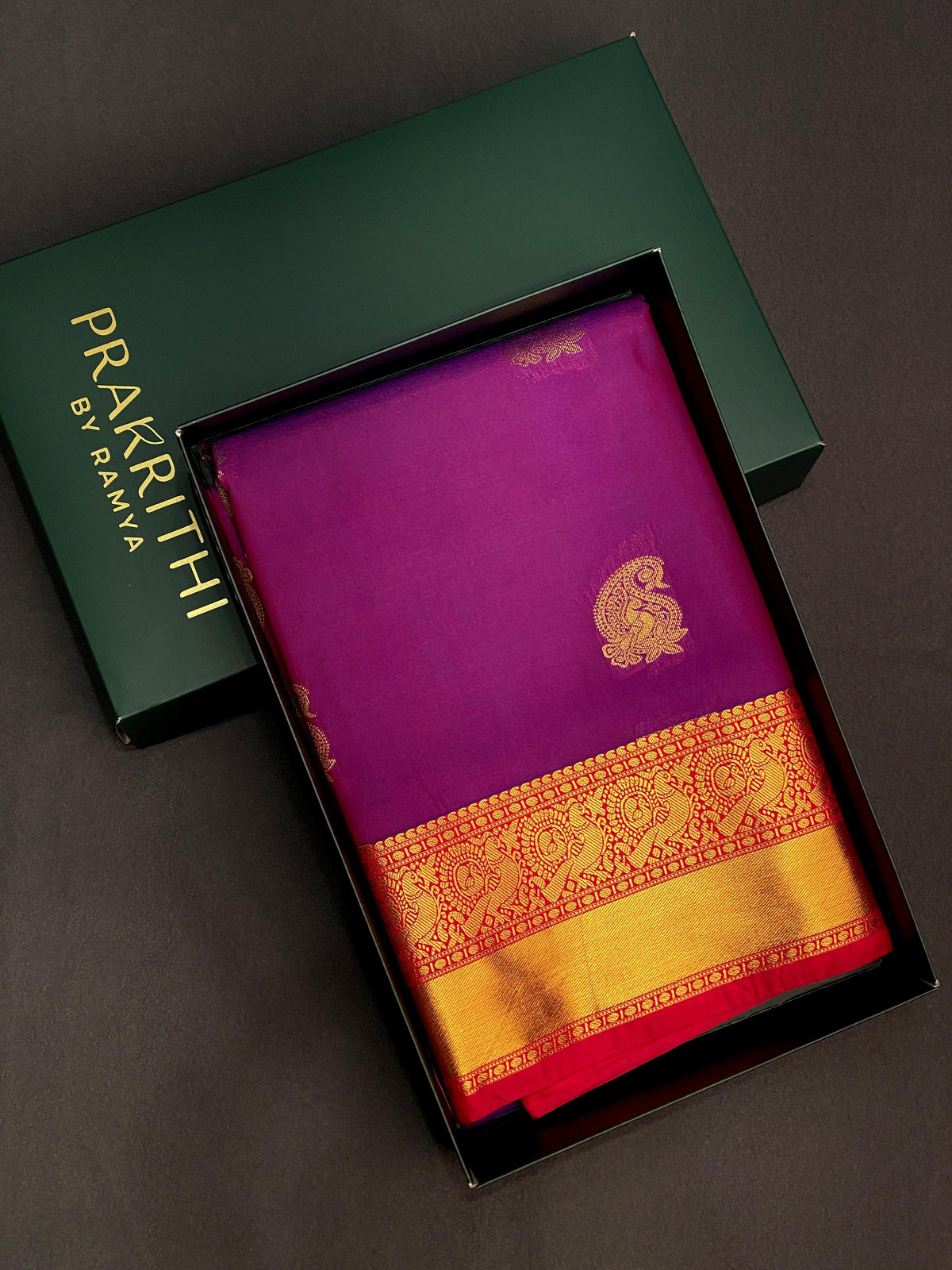Purple and magenta Kanchipuram Silk saree - PPSILKE