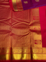 Purple and magenta Kanchipuram Silk saree - PPSILKE