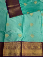 Ocean blue and Violet Kanchipuram Silk saree - PPSILKH