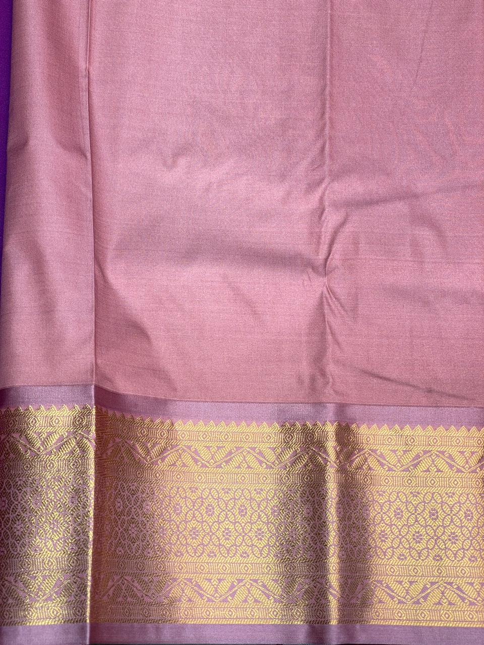 Purple and pink Kanchipuram Silk saree - PPSILKIJ