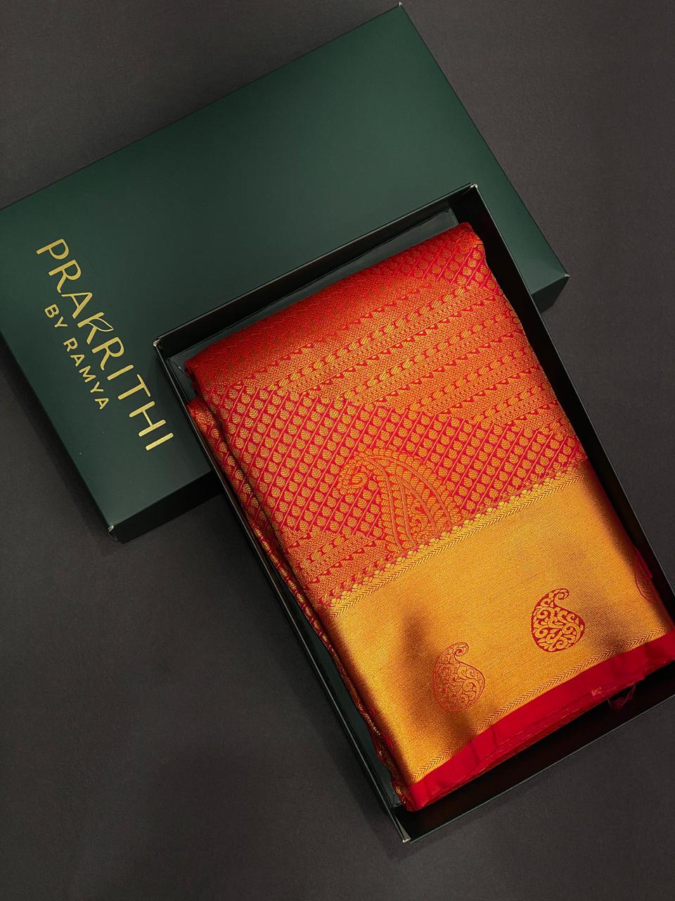Maroon Bridal Kanchipuram Silk saree - PBRIDE1