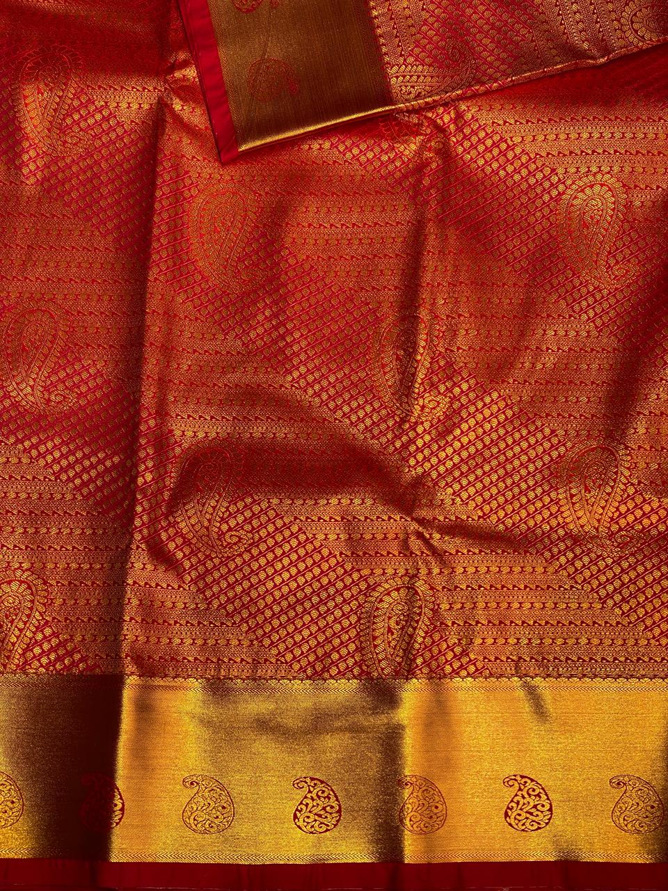 Maroon Bridal Kanchipuram Silk saree - PBRIDE1
