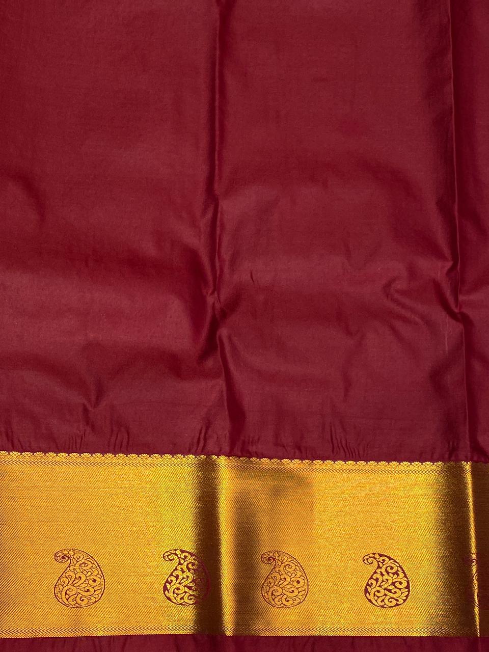 Maroon Bridal Kanchipuram Silk saree - PBRIDE2