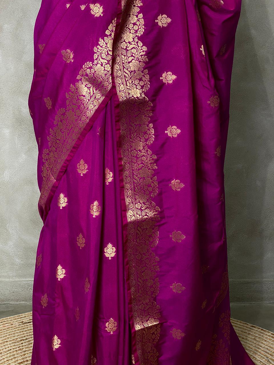 Dark Purple Banarasi silk saree - PBSD