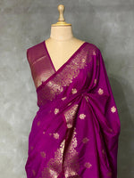 Dark Purple Banarasi silk saree - PBSD