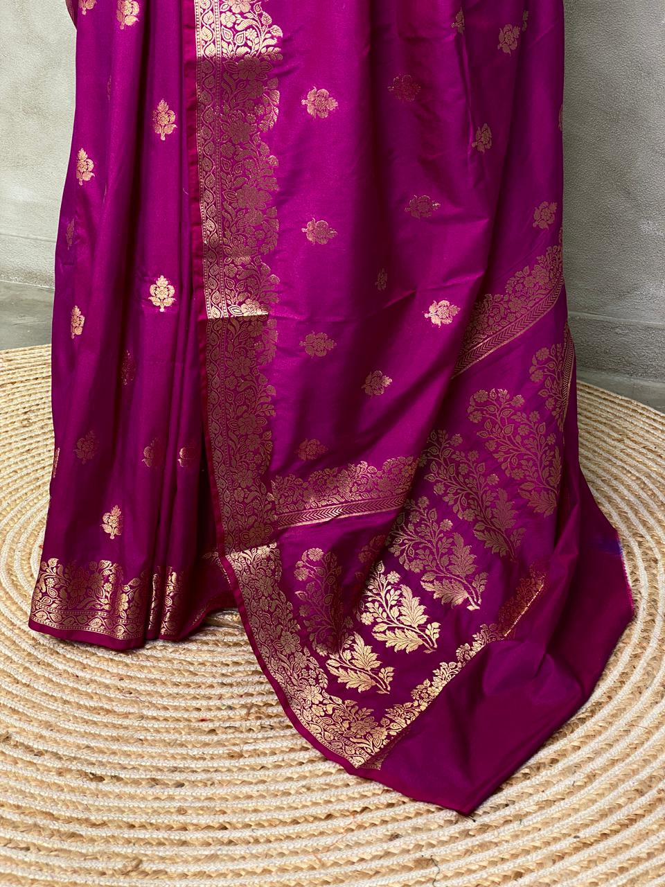 Dark Purple Banarasi silk saree - PBSD