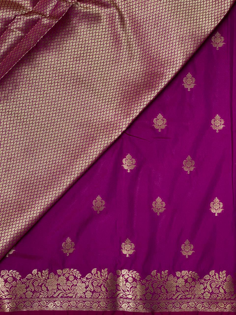 Dark Purple Banarasi silk saree - PBSD