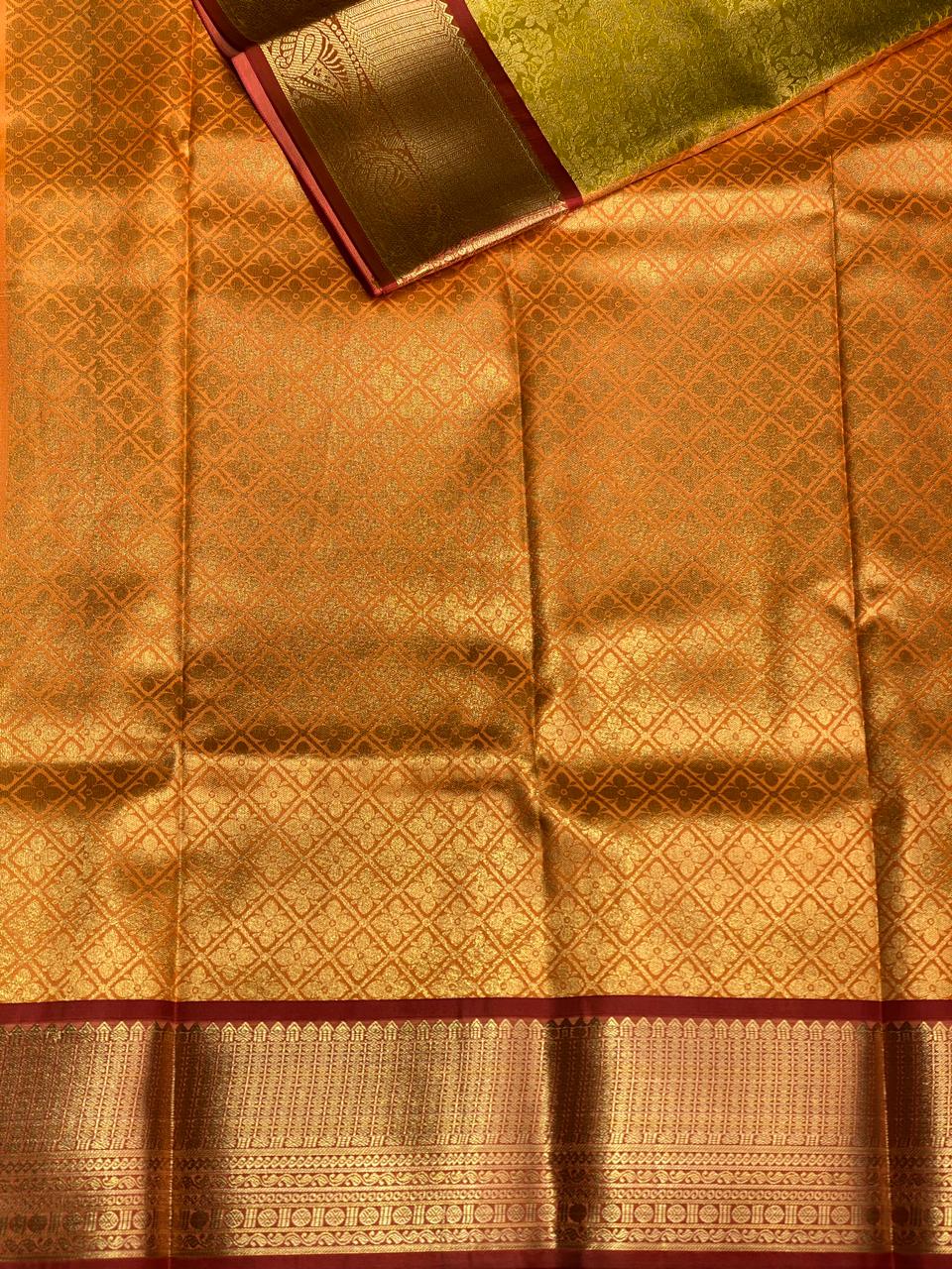 Yellow Bridal Tissue Kanchipuram Silk saree - PBRIDE5