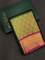 Green and magenta Tissue Kanchipuram Silk saree - PBRIDE6