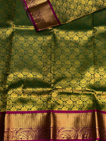 Green and magenta Tissue Kanchipuram Silk saree - PBRIDE7