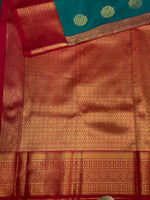 Peacock blue and magenta Kanchipuram Silk saree - PPSILKL
