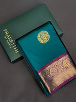 Peacock blue and purple Kanchipuram Silk saree - PPSILKM