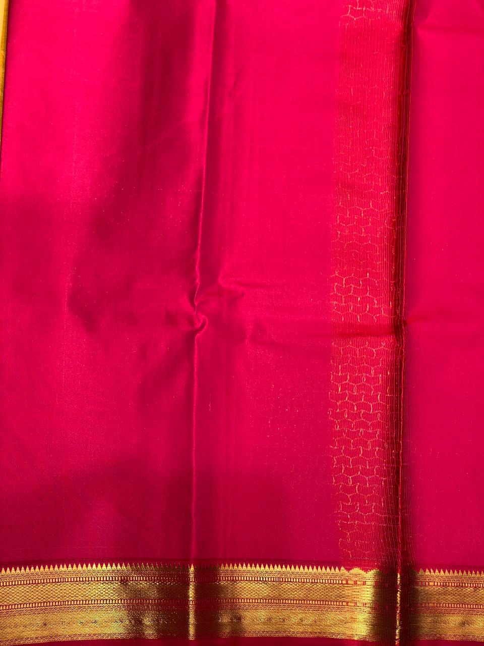 Yellow and magenta Kanchipuram Silk saree - PPSILKP