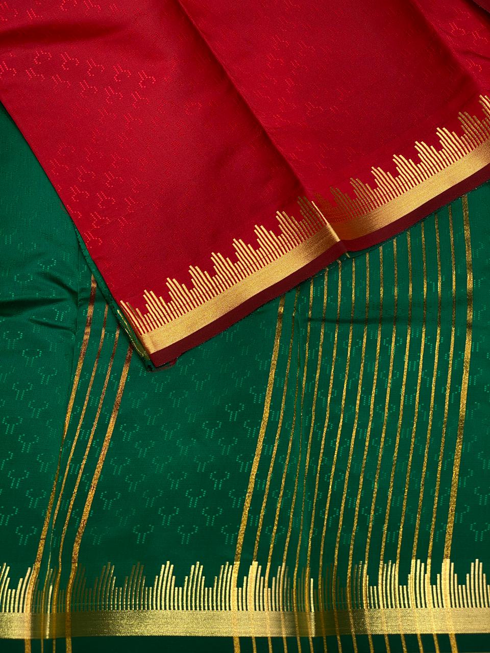 Maroon and green Silk saree - PTEMP4