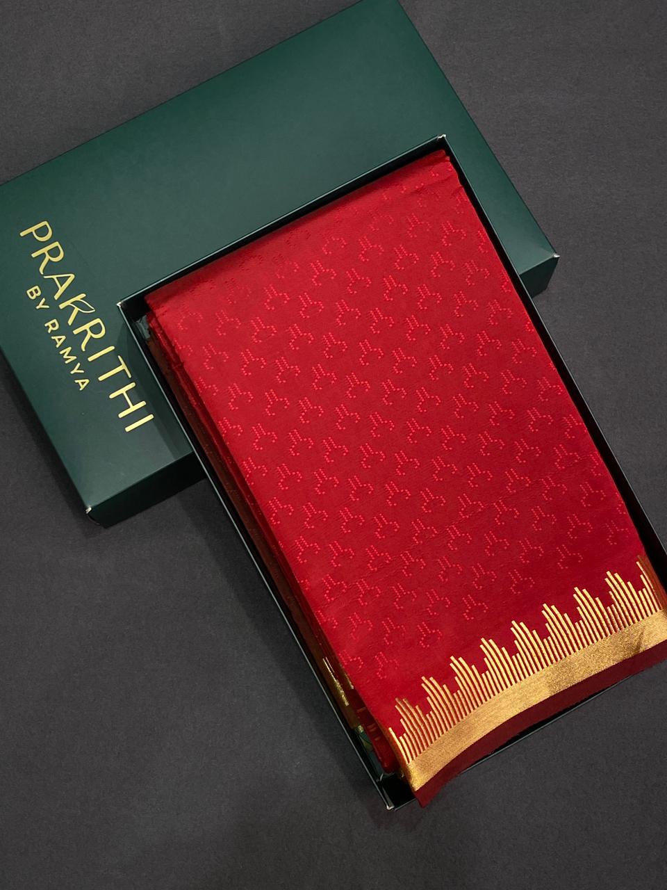 Maroon and green Silk saree - PTEMP4