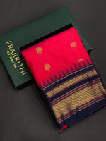 Magenta and navy blue Kanchipuram Silk saree - PPSILKO