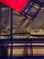 Magenta and navy blue Kanchipuram Silk saree - PPSILKO