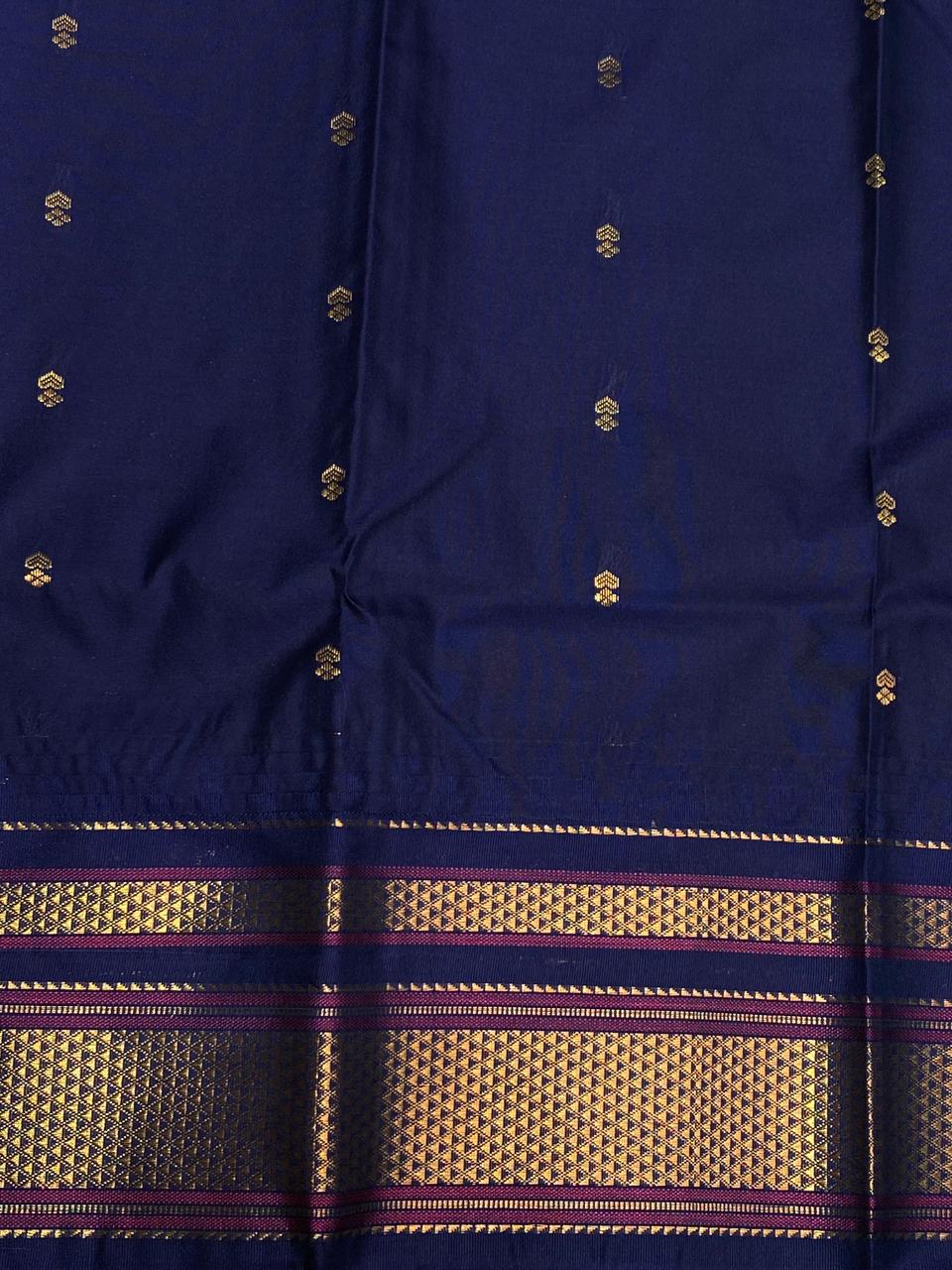 Magenta and navy blue Kanchipuram Silk saree - PPSILKO