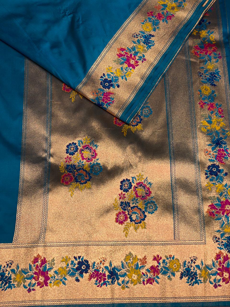 Peacock blue Kanchipuram Silk saree - PPSILKL
