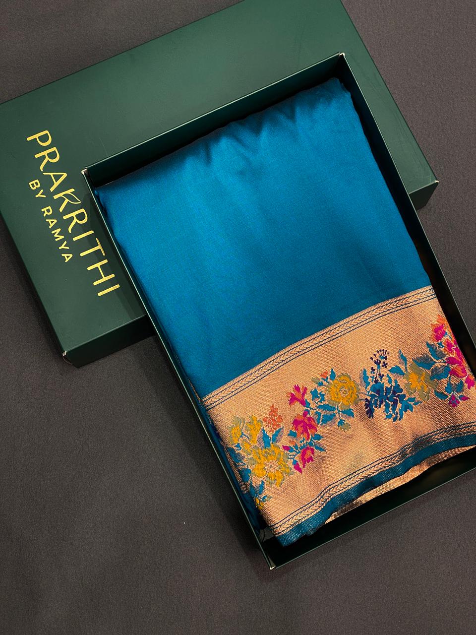 Peacock blue Kanchipuram Silk saree - PPSILKL