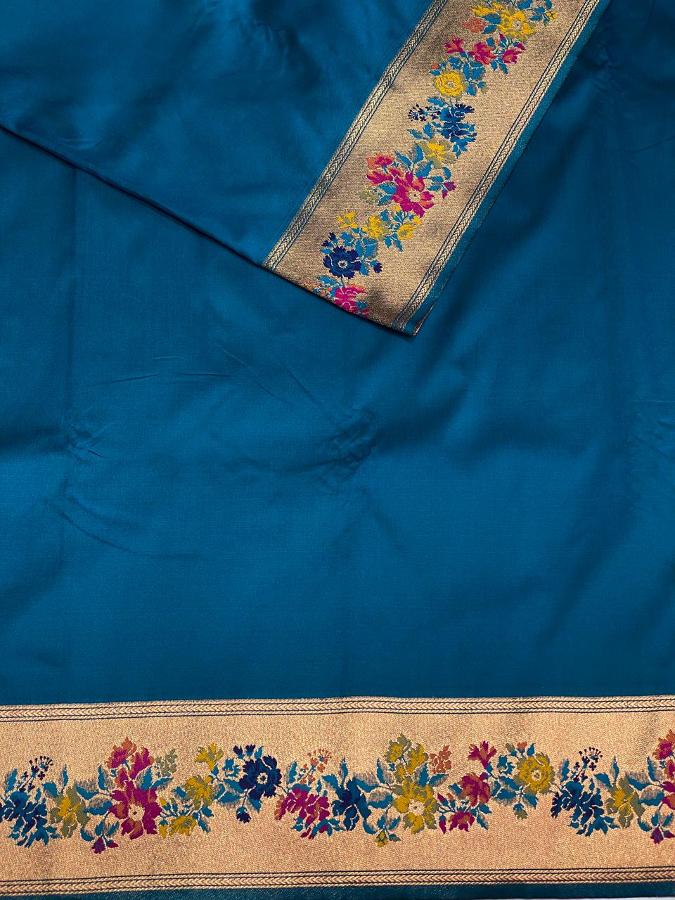Peacock blue Kanchipuram Silk saree - PPSILKL