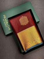 Brown and peacock blue Kanchipuram Silk saree - SS8