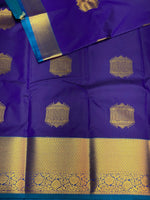 Royal blue and peacock blue Kanchipuram Silk saree - SS9