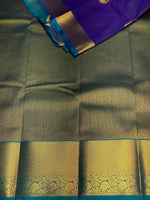 Royal blue and peacock blue Kanchipuram Silk saree - SS9