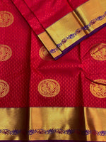 Red and purple Kanchipuram Silk saree - PPSILKP