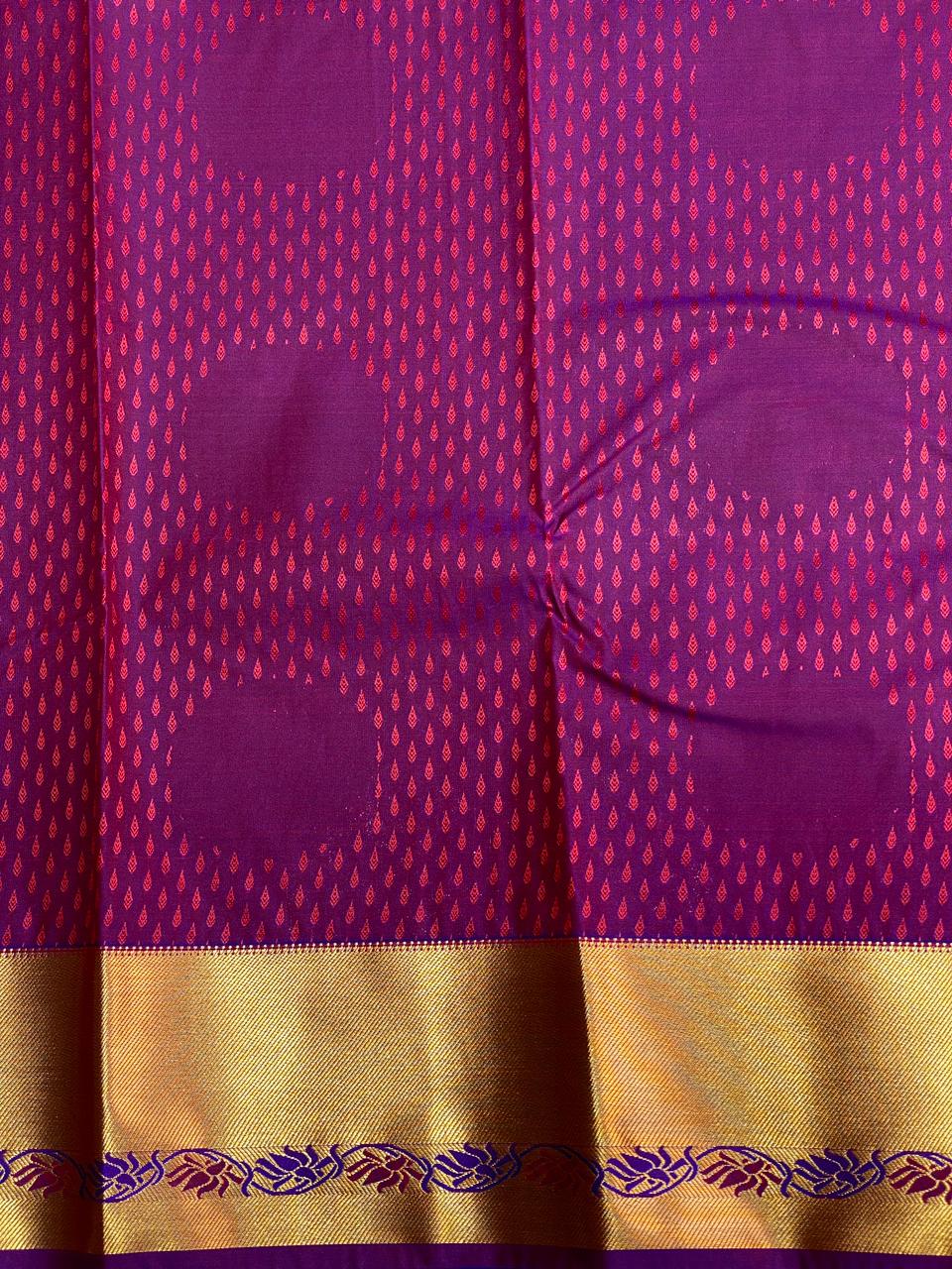 Red and purple Kanchipuram Silk saree - PPSILKP