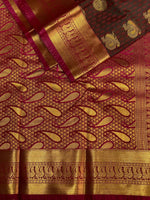 Brown and Maroon silk saree- PSP10