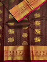 Brown and Maroon silk saree- PSP10
