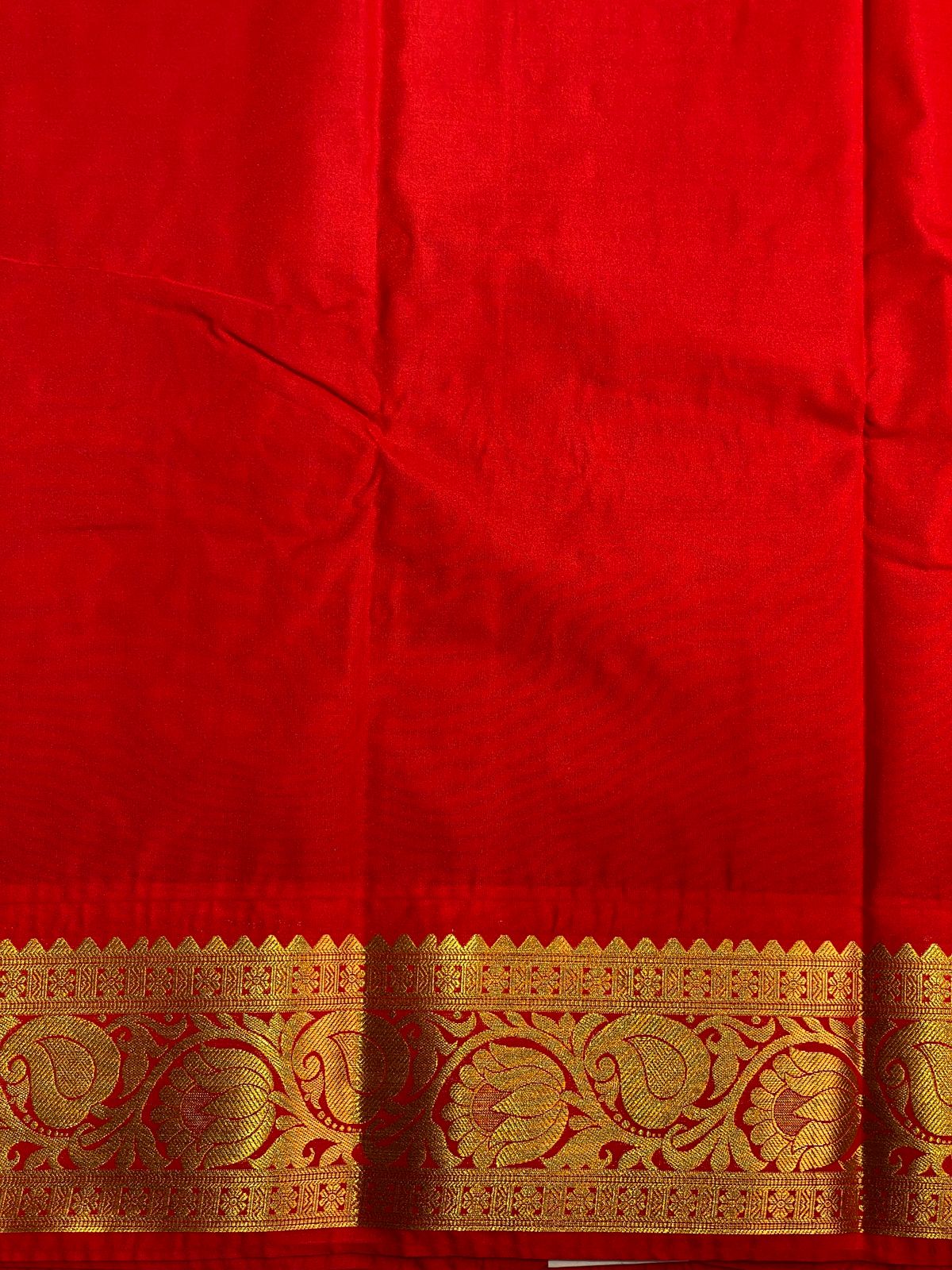 Golden green and red Kanchipuram Silk saree - PSK
