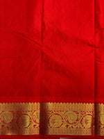 Golden green and red Kanchipuram Silk saree - PSK