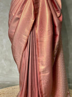 Onion pink brocade Banarasi silk saree - PBSL