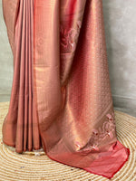 Onion pink brocade Banarasi silk saree - PBSL