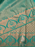 Marine Green brocade Banarasi silk saree - PBSM