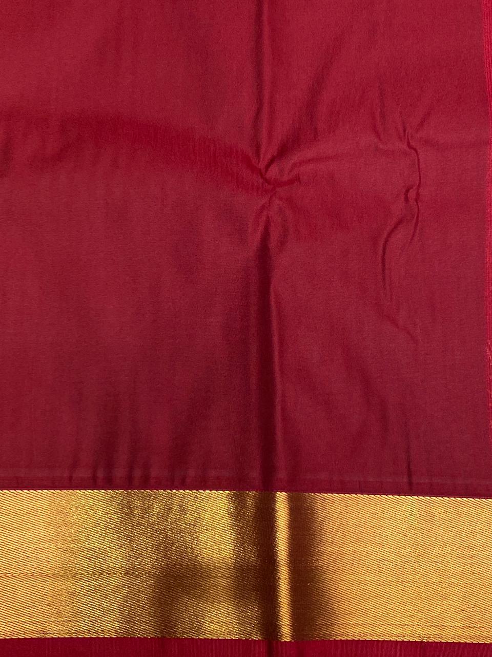 Navy blue and maroon Kanchipuram Silk saree - PSF
